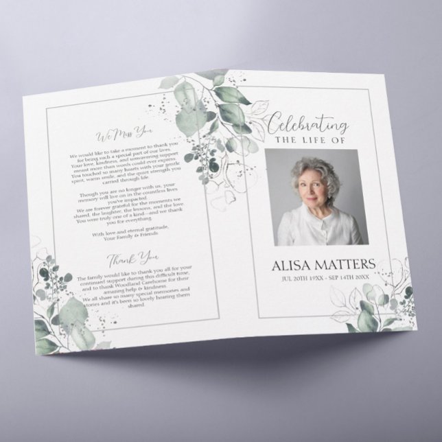 Flyer Silver Sai do Funeral Programa Celebrando a Vida (Criador carregado)