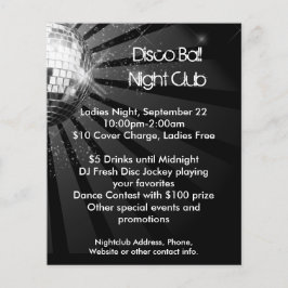 Flyer Silver Sparkle Disco Ball Party