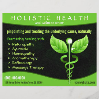 Flyer Símbolo de Caduco Verde de Terapia Natural Horizon