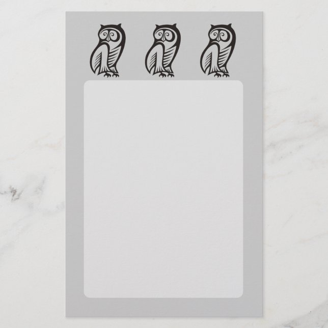 Flyer Símbolo de Coruja Preto (Frente)