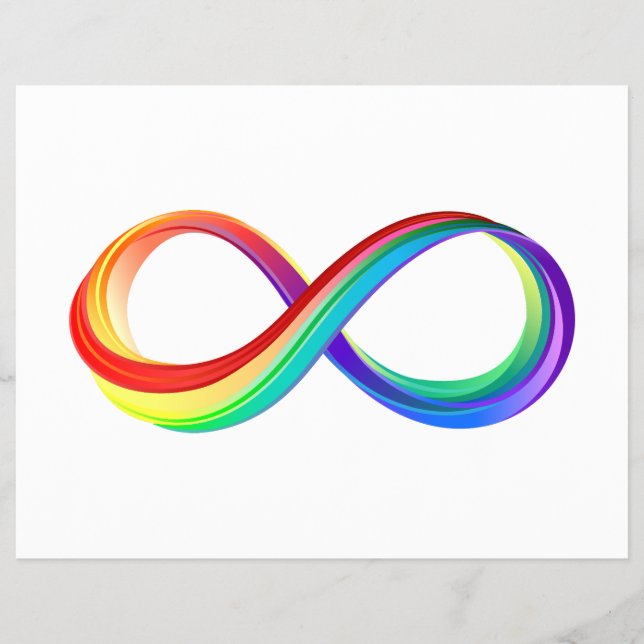 Flyer Símbolo de Infinidade Arco-Íris em Camadas (Frente)