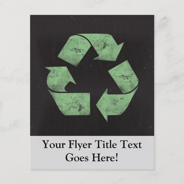 Flyer Símbolo de Reciclar Vintage Grunge (Frente)