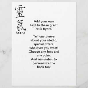 Flyer Símbolo de Reiki em de tinta preta
