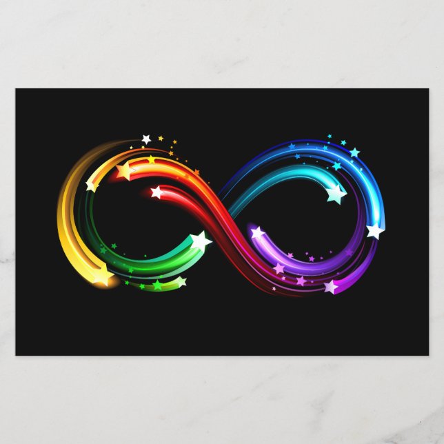 Flyer Símbolo do infinito de cometas arco-íris (Frente)