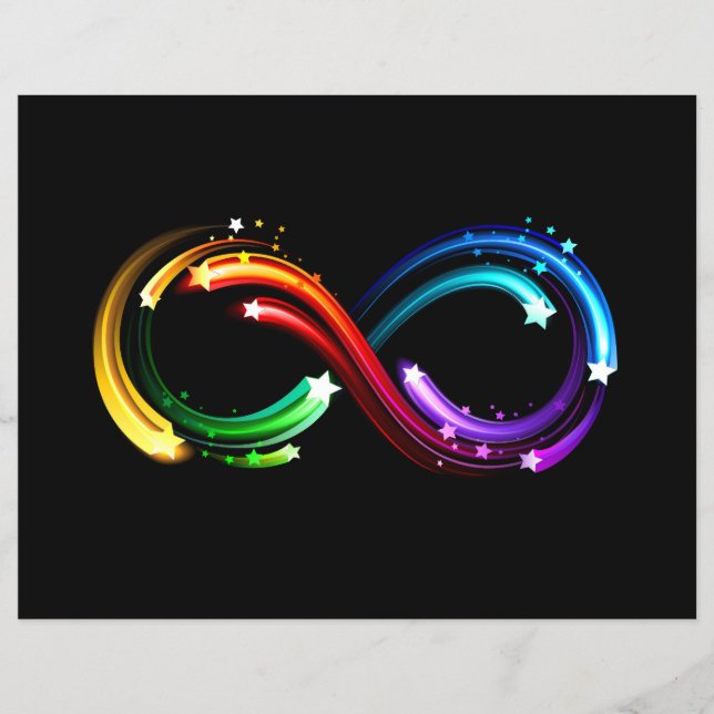 Flyer Símbolo do infinito de cometas arco-íris (Frente)