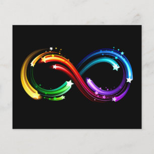 Flyer Símbolo do infinito de cometas arco-íris
