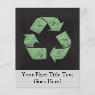 Flyer Símbolo do reciclar do Grunge do vintage