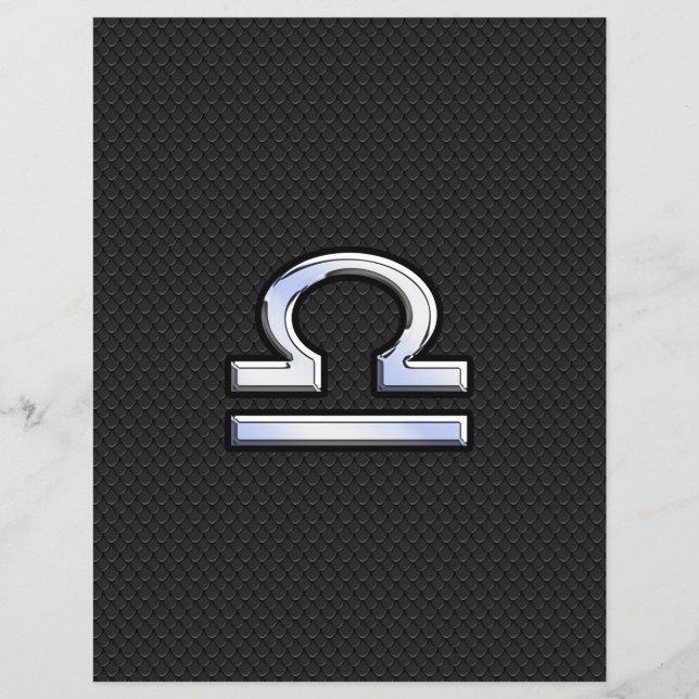 Flyer Símbolo libra zodiac no Decor da Pele Cobra preto (Frente)