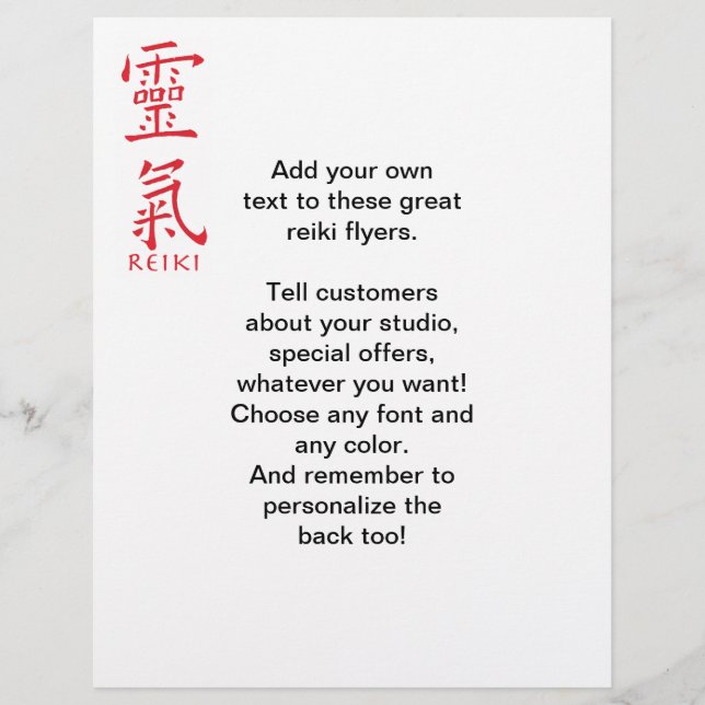 Flyer Símbolo Reiki em Tinta Vermelha (Frente)