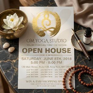 Flyer Símbolo Zen da Postura de Meditação do YOGA Stu