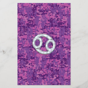 Flyer Símbolo Zodíaco do Cancer Pearl na Camo Digital