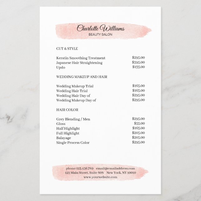 Flyer Simpel Watercolor Rosa (Frente)