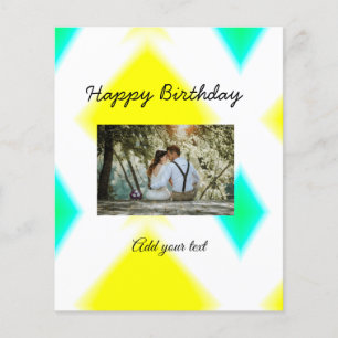 Flyer simple colorful minimal happy birthday add your