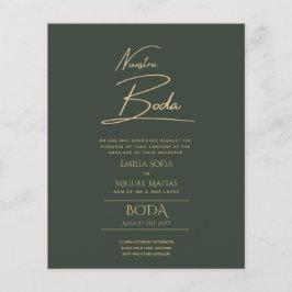 Flyer Simple Nuestra BODA Texto de Casamento Espanhol Ap