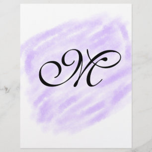 Flyer simple purple watercolor splashes pastel add name