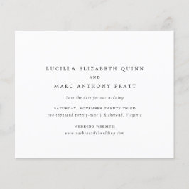 Flyer Simple Timeless Budget Wedding Save the Date