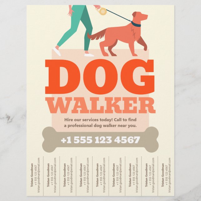 Flyer Simples Cachorro Walker (Frente)