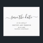 Flyer Simples Casamento De Orçamento Elegante Salvar A D<br><div class="desc">Simples casamento sem orçamento fotográfico Salve o folheto de data com um design limpo e minimalista com um toque elegante com "salve a data" em roteiro com supressões. Um moderno preto e branco Salve a data sem fotos que se coordenam lindamente com qualquer estilo de casamento. NOTA: Envelopes NÃO incluídos....</div>