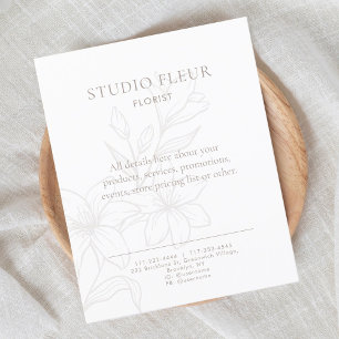 Flyer Simples Marketing Floral para Pequenas Empresas