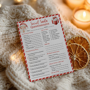 Flyer Simples Questionário de Papai Noel Secreto de Nata