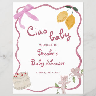 Flyer Sinal de boas-vindas do Chá de fraldas da Bebê Cia