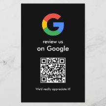 Sinal de QR Code do Google para Avaliar Negócios M