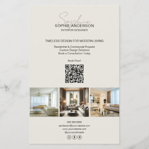 Flyer Sinal de QR de Foto de Script Moderno Profissional