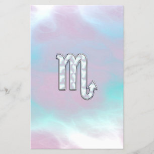 Flyer Sinal de Scorpio Zodíaco em Mãe de Estilo Pérol