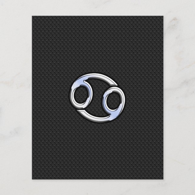 Flyer Sinal do Zodíaco Câncer como Cromado (Frente)