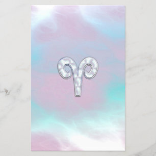 Flyer Sinal do zodíaco do Aries do estilo da madrepéro