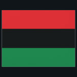 Flyer Sinalizador vermelho, preto e verde<br><div class="desc">As três cores pan-africanas na bandeira representam: RED: o sangue que une todas as pessoas da ancestralidade negra africana, e derramou pela libertação; BLACK: pessoas negras cuja existência como nação, mas não como estado-nação, é afirmada pela existência da bandeira; e GREEN: a riqueza natural abundante da África. Vintage Old School...</div>