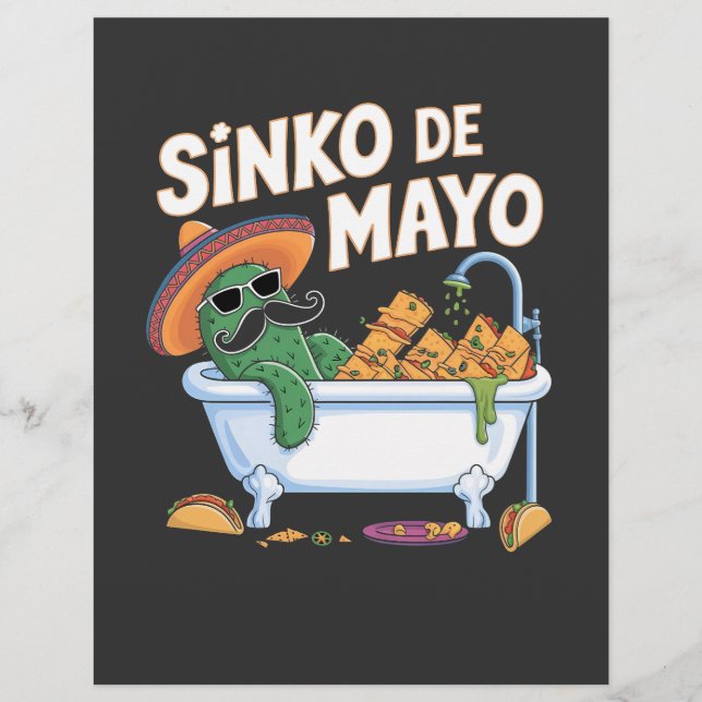 Flyer Sinko de Mayo Cinco De Mayo Cactus Funny (Frente)