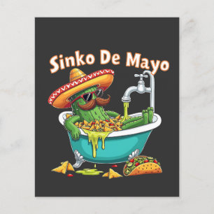 Flyer Sinko de Mayo"Cinco engraçados de Mayo Cactus