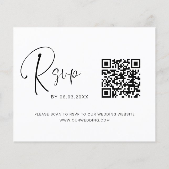 Flyer Site de casamento com QR Code para RSVP dentro de  (Frente)