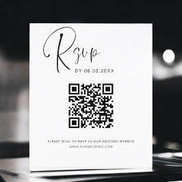 Flyer Site de Casamento RSVP de Código QR de Orçamento