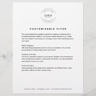 Flyer Site de texto do logotipo da empresa simples Perso
