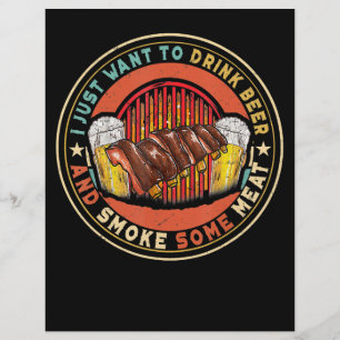 Flyer Só Quero Beber Cerveja E Fumar Um CHURRASCO De Ca