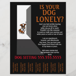Flyer Solitário Cachorro Sitting.Sitter.Service.Business