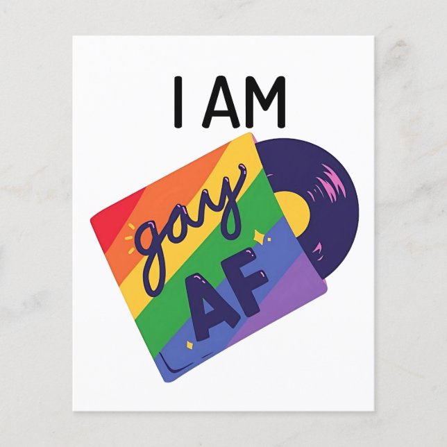 Flyer Sou Gay AF Engraçado Mês do Orgulho LGBT (Frente)