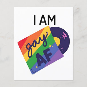 Flyer Sou Gay AF Engraçado Mês do Orgulho LGBT
