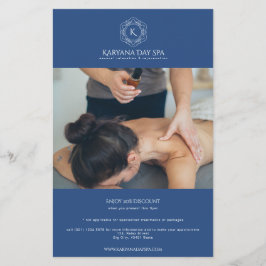 Flyer Spa Exótica Profundo do Oceano Ciano Azul Bem-Esta