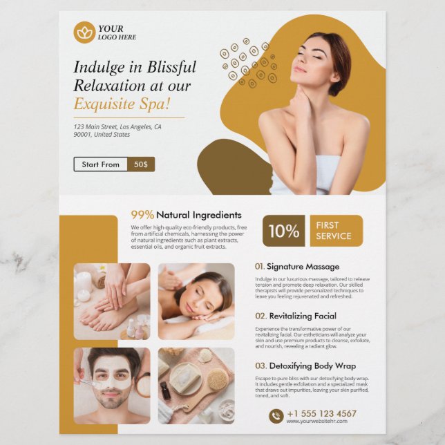 Flyer Spa Moderno, Beleza, Salão de Bela (Frente)