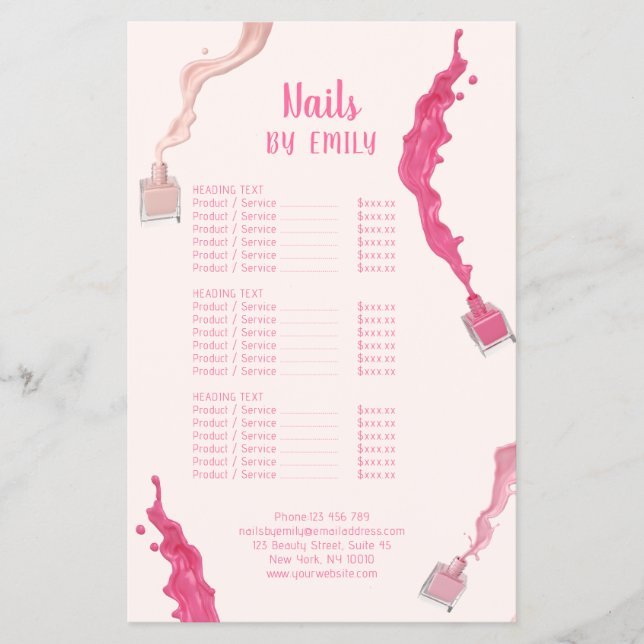 Flyer Spa Salon de Nail Profissional de Código QR Modern (Frente)