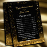 Flyer Sparkly do Serviço de Lista de Preços Preto e Dour<br><div class="desc">Saia com nosso elegante e glamouroso faux glitter flyer,  personalize com seu nome comercial,  slogan e lista de preços.</div>