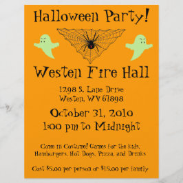 Flyer Spider Web e Ghost Halloween Party