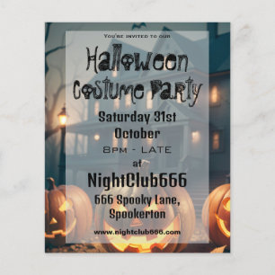 Flyer Spooky House e Scary Pumpkins Festa de Halloween