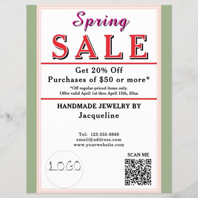 Flyer Spring Sale Sage Blush BACKSIDE Heart (Frente)