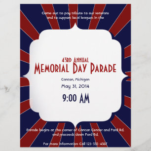 Flyer Starburst patriótico em branco e azul vermelhos