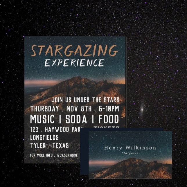 Flyer Stargazer de Montanha, Anúncio de Eventos Planetár (Criador carregado)