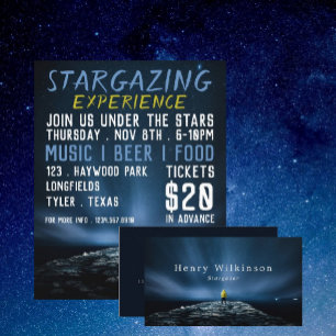 Flyer Stargazer Portrait, Planetarium Event Advertising